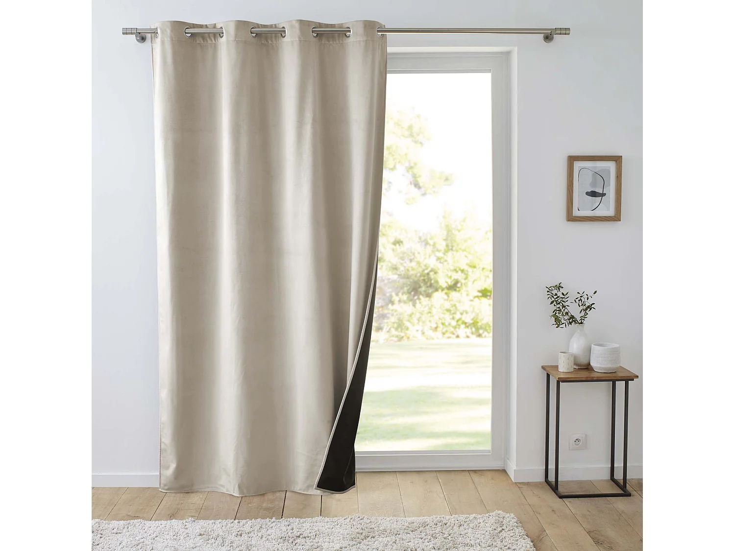 Rideau Isolant Velours "Polarchic" 140x260cm Sable
