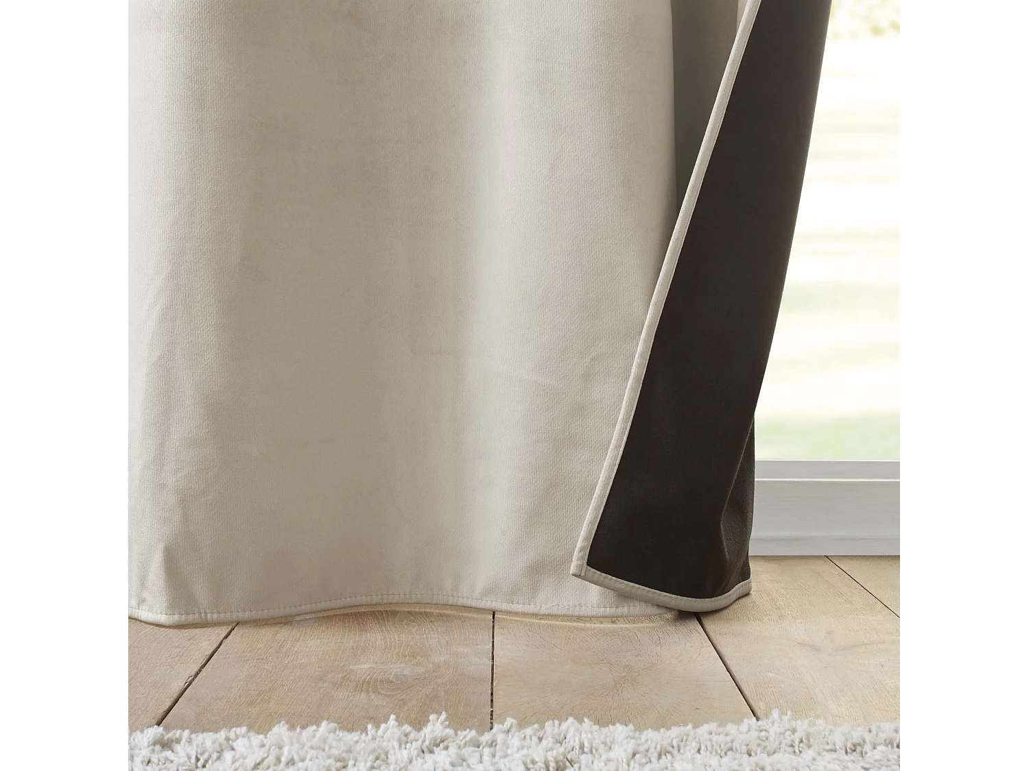 Rideau Isolant Velours "Polarchic" 140x260cm Sable