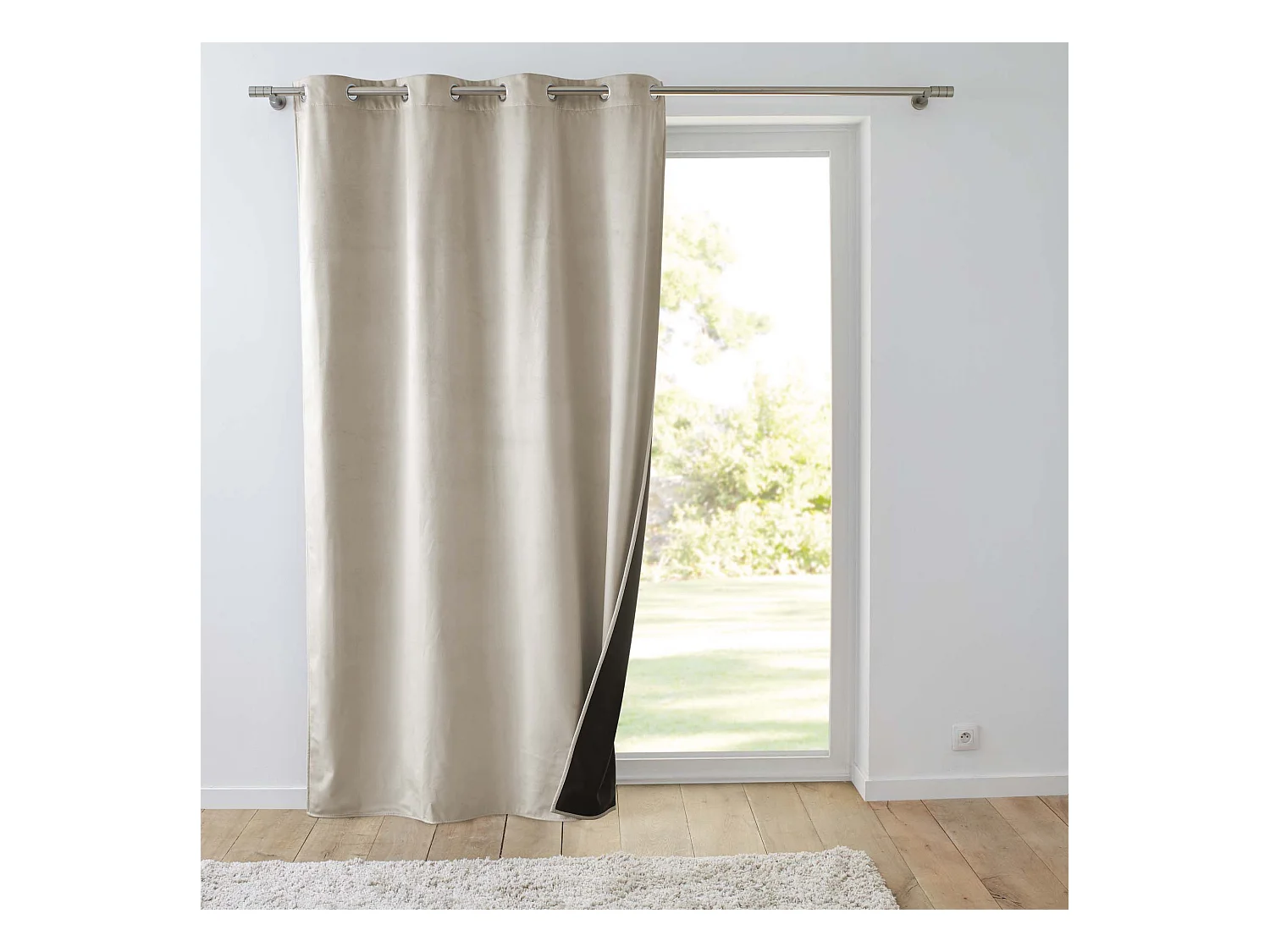 Rideau Isolant Velours "Polarchic" 140x260cm Sable