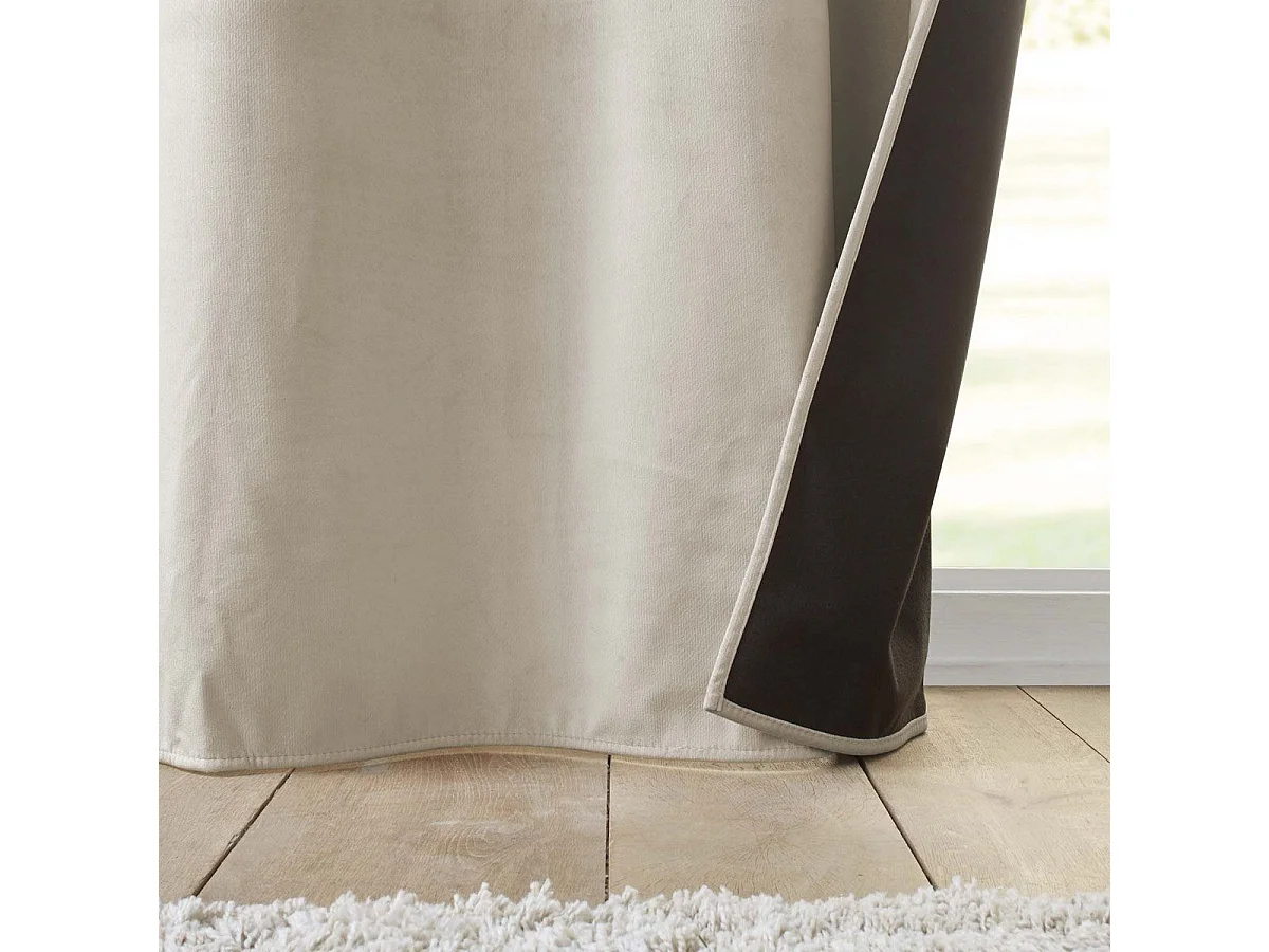 Rideau Isolant Velours "Polarchic" 140x260cm Sable