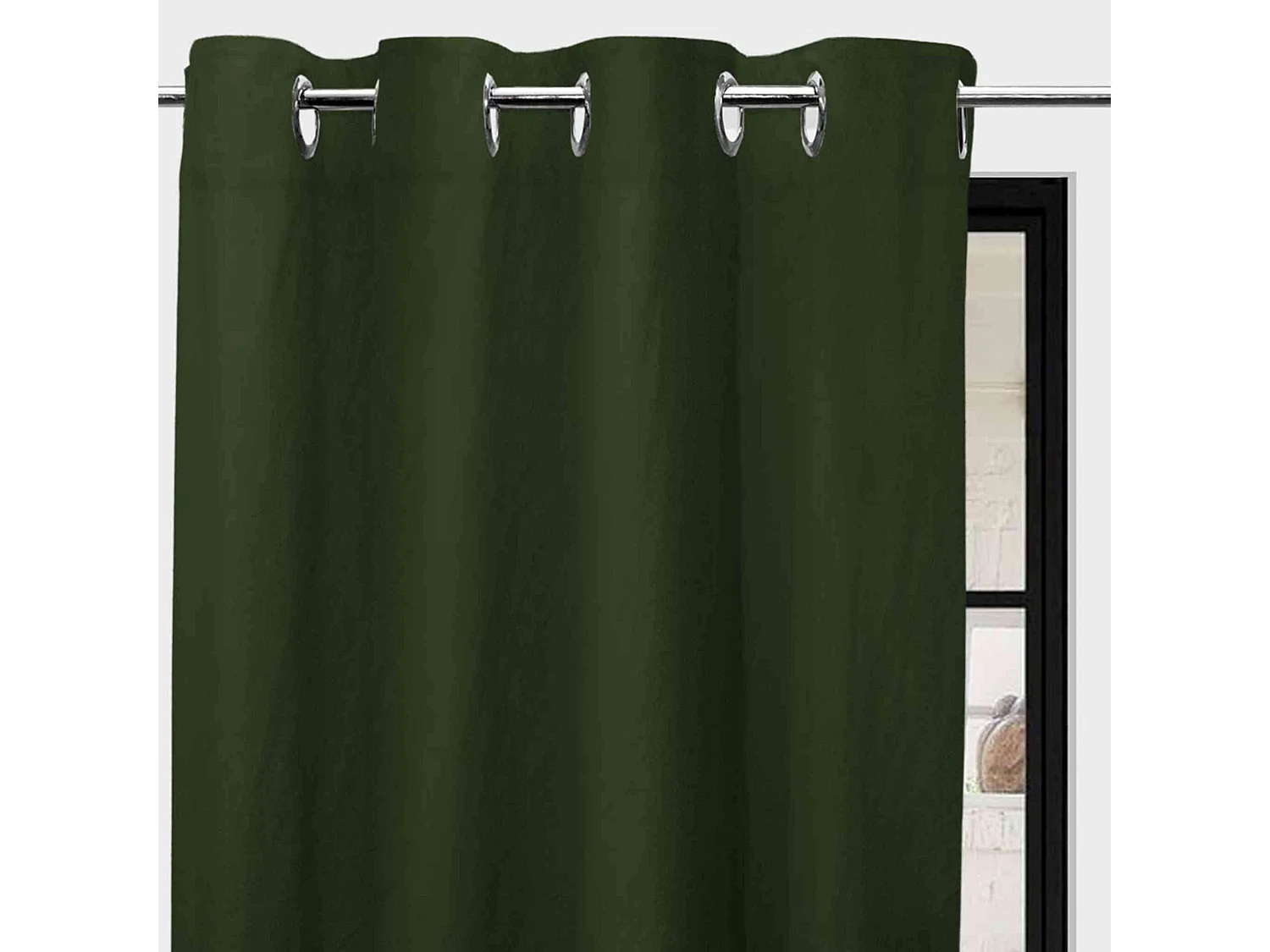 Cortina con ojales de microfibra lavados 135x250 cm BOHEME kaki