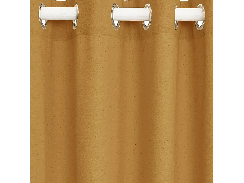 Rideau à œillets en coton recyclé miel 135x250