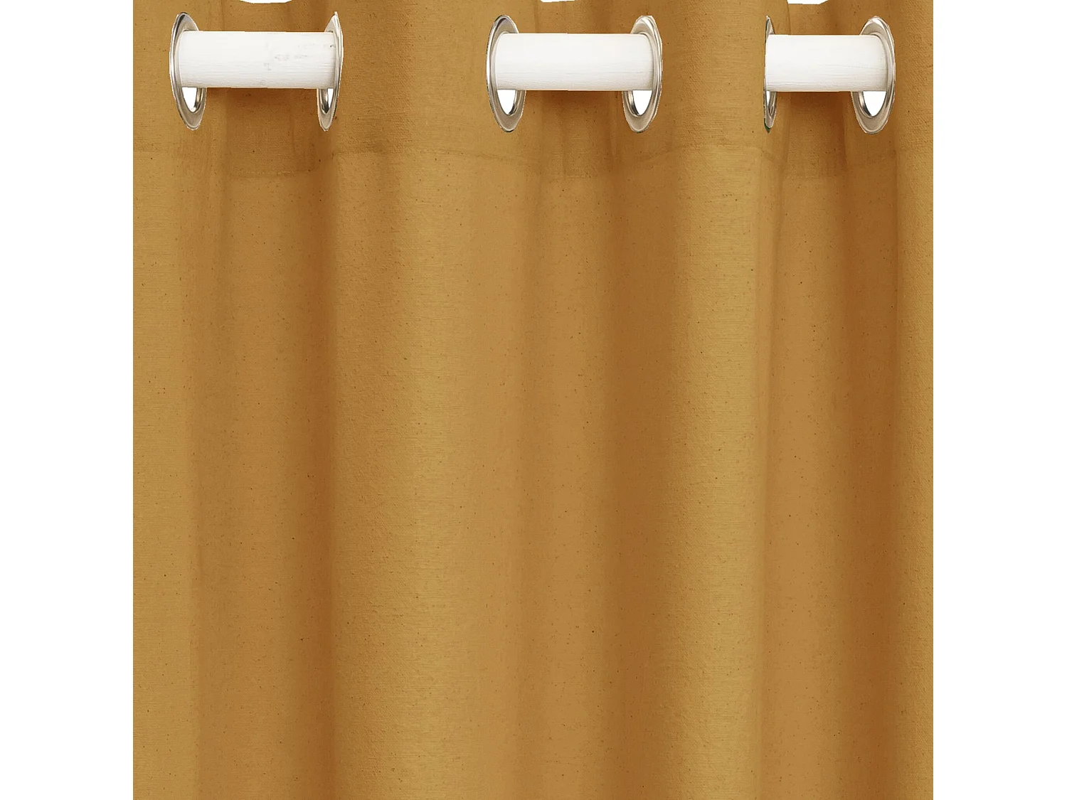 Rideau à œillets en coton recyclé miel 135x250