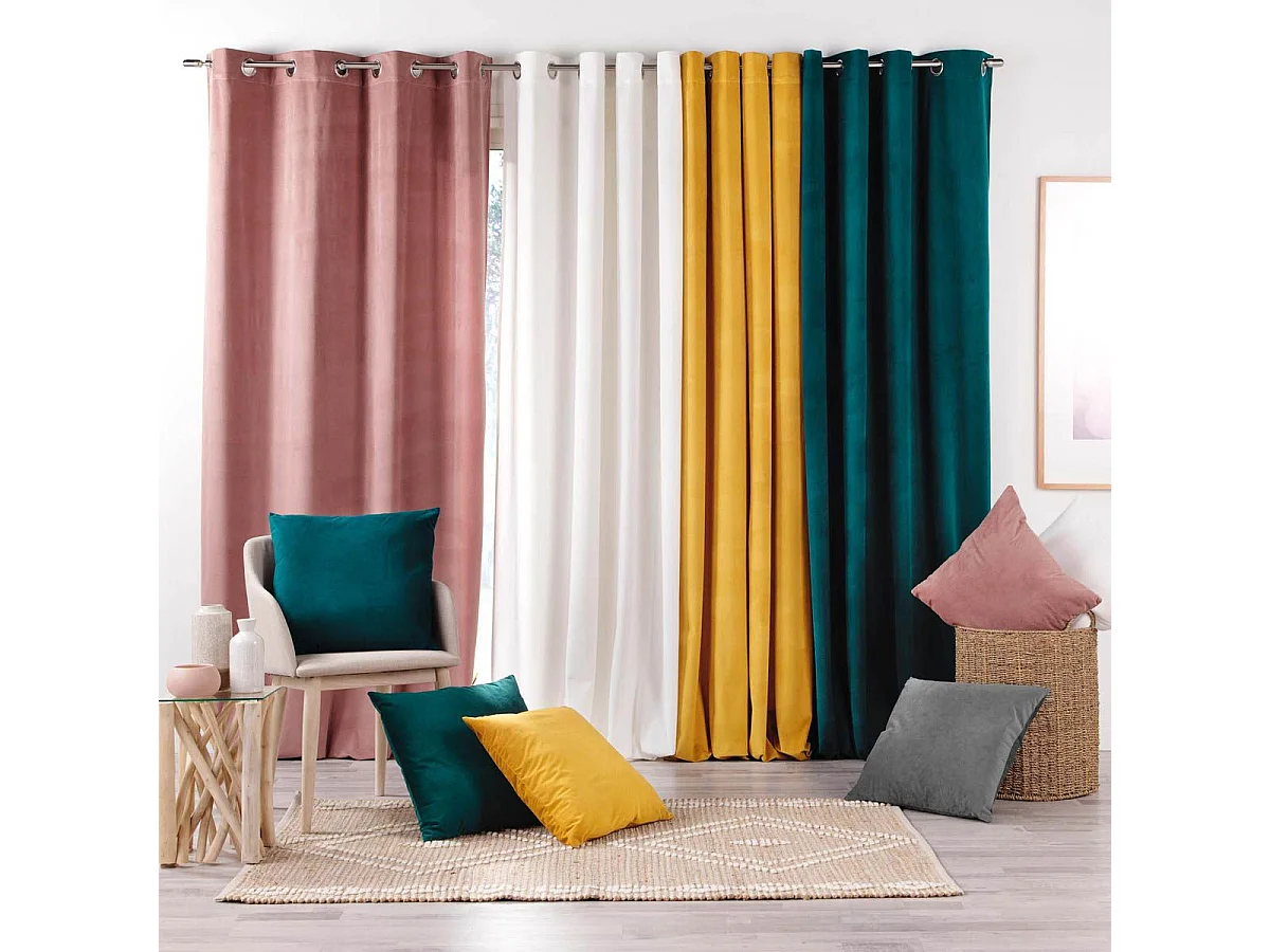 Cortina de decoración en terciopelo con relieve 140 x 260 cm