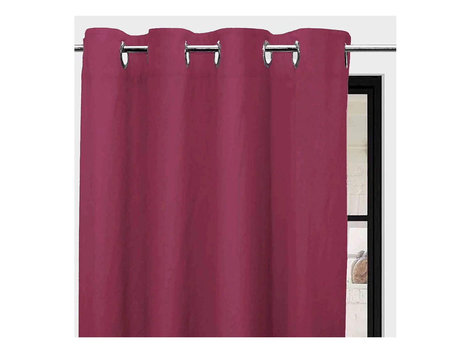 Rideaux à œillets Bohème framboise 135x250 cm