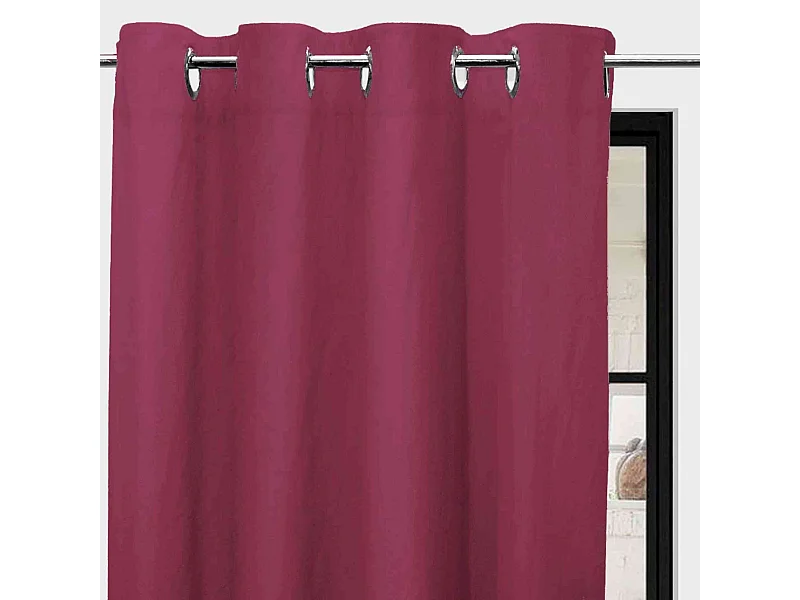 Rideaux à œillets Bohème framboise 135x250 cm