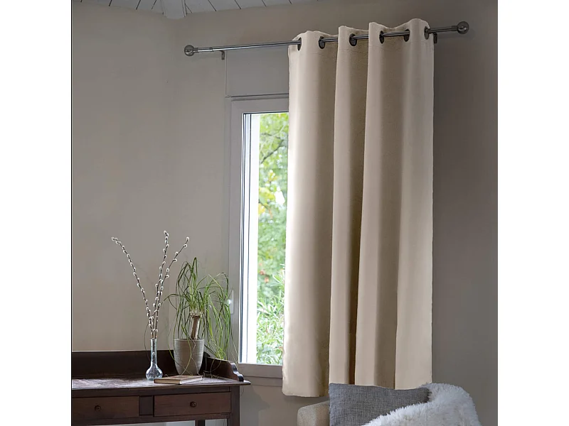 Rideau occultant thermique à œillets pampa 140x180