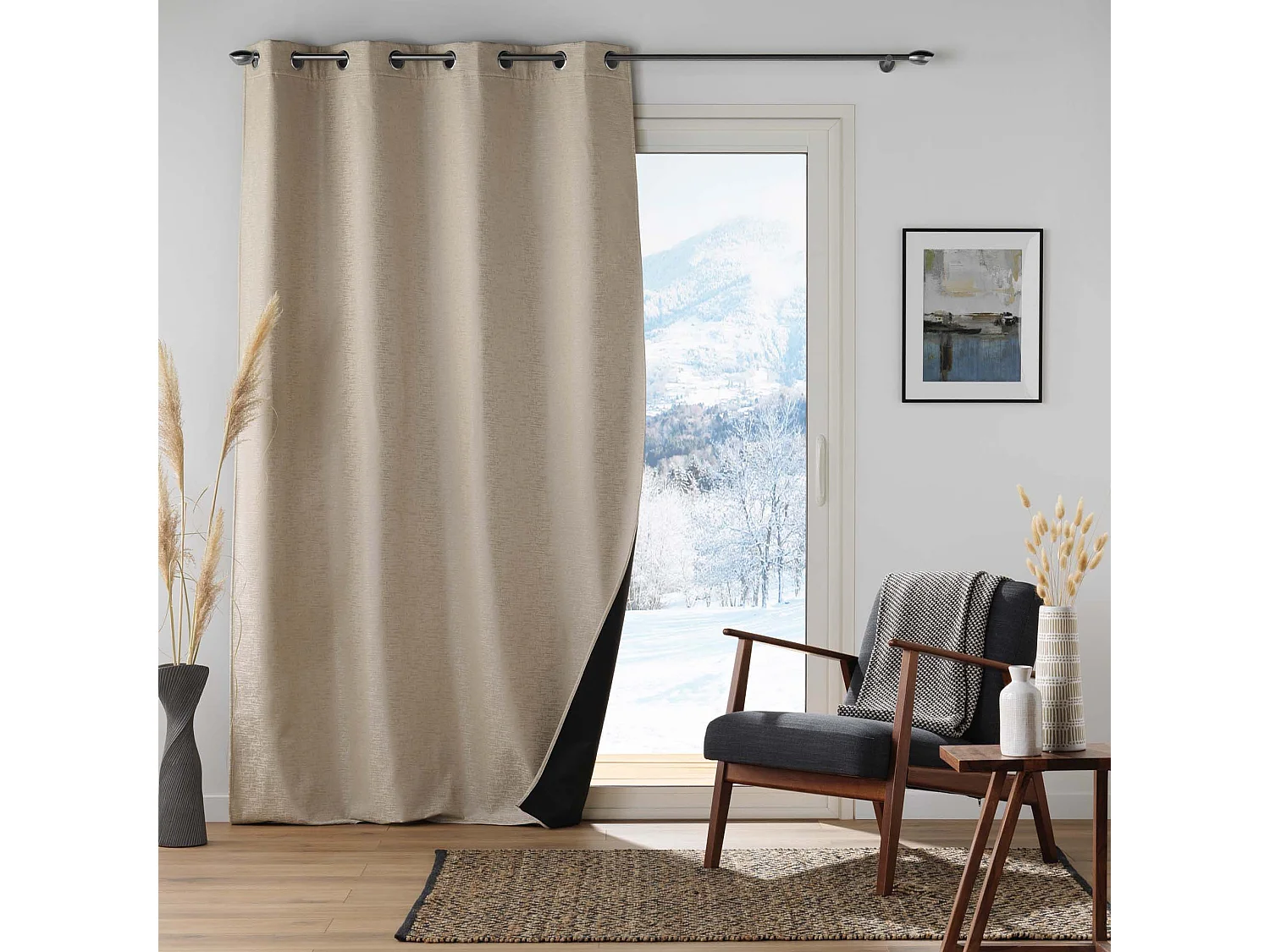 Rideau Isolant Thermique "Polarine" 140x260cm Lin