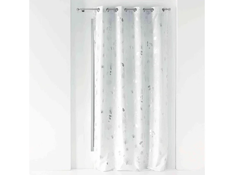 Rideau Déco à Œillets "Bloomy" 140x260cm Blanc