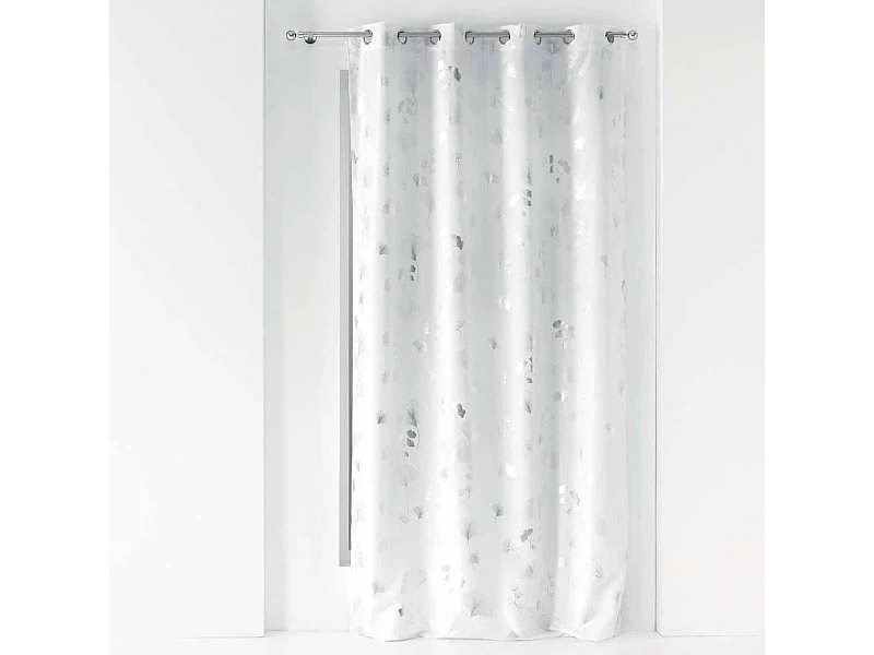 Rideau Déco à Œillets "Bloomy" 140x260cm Blanc