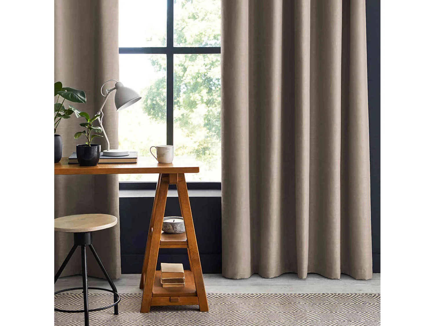 Rideau occultant à œillets lin 140x260