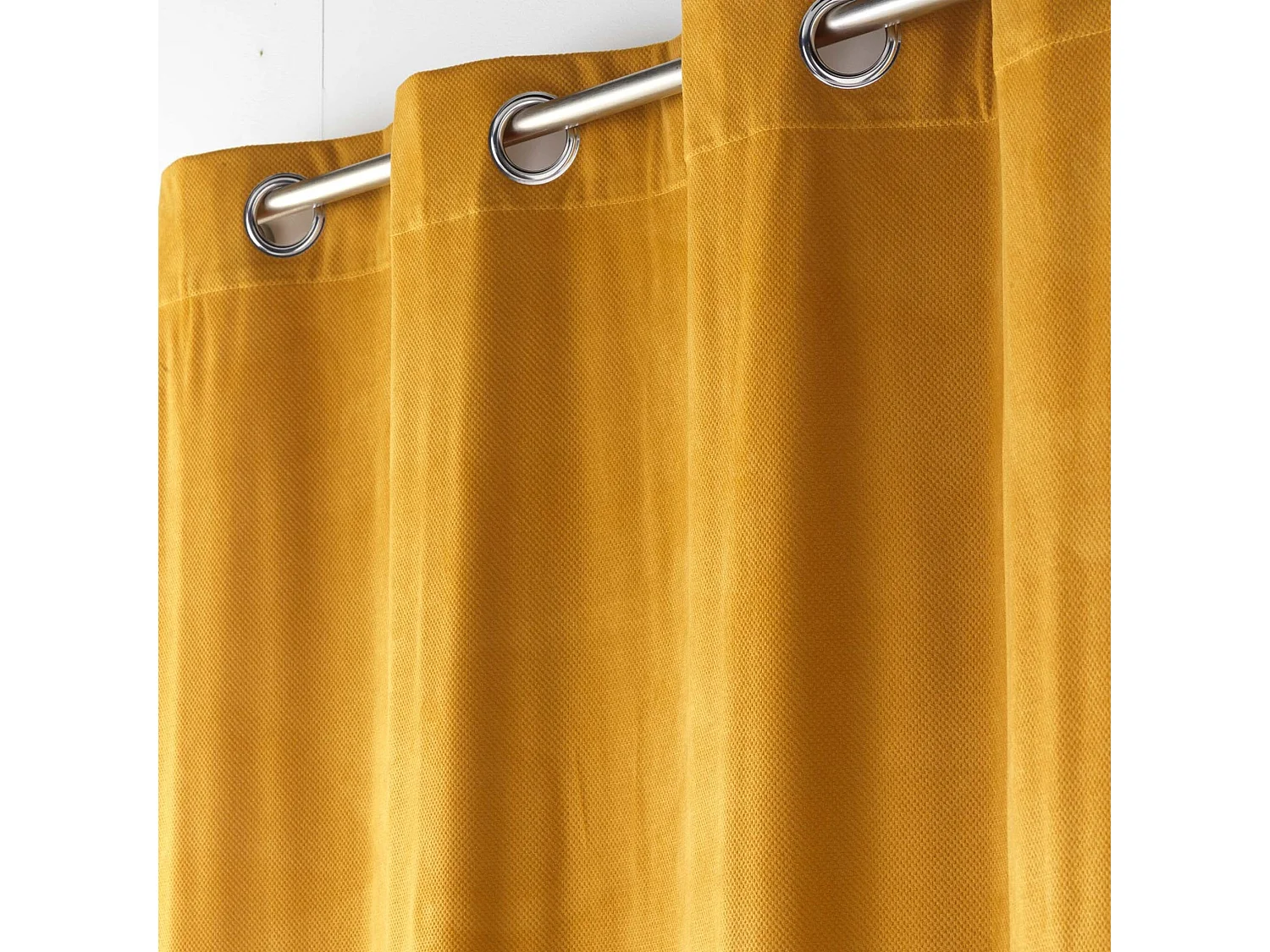 Rideau à Œillets "Velouriane" 140x260cm Ocre