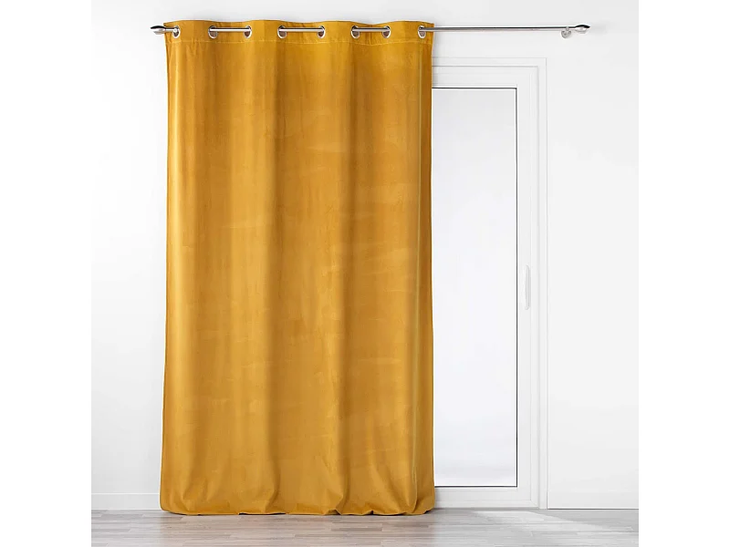 Rideau à Œillets "Velouriane" 140x260cm Ocre