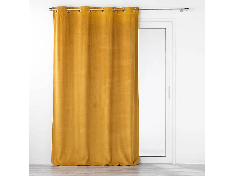 Rideau à Œillets "Velouriane" 140x260cm Ocre