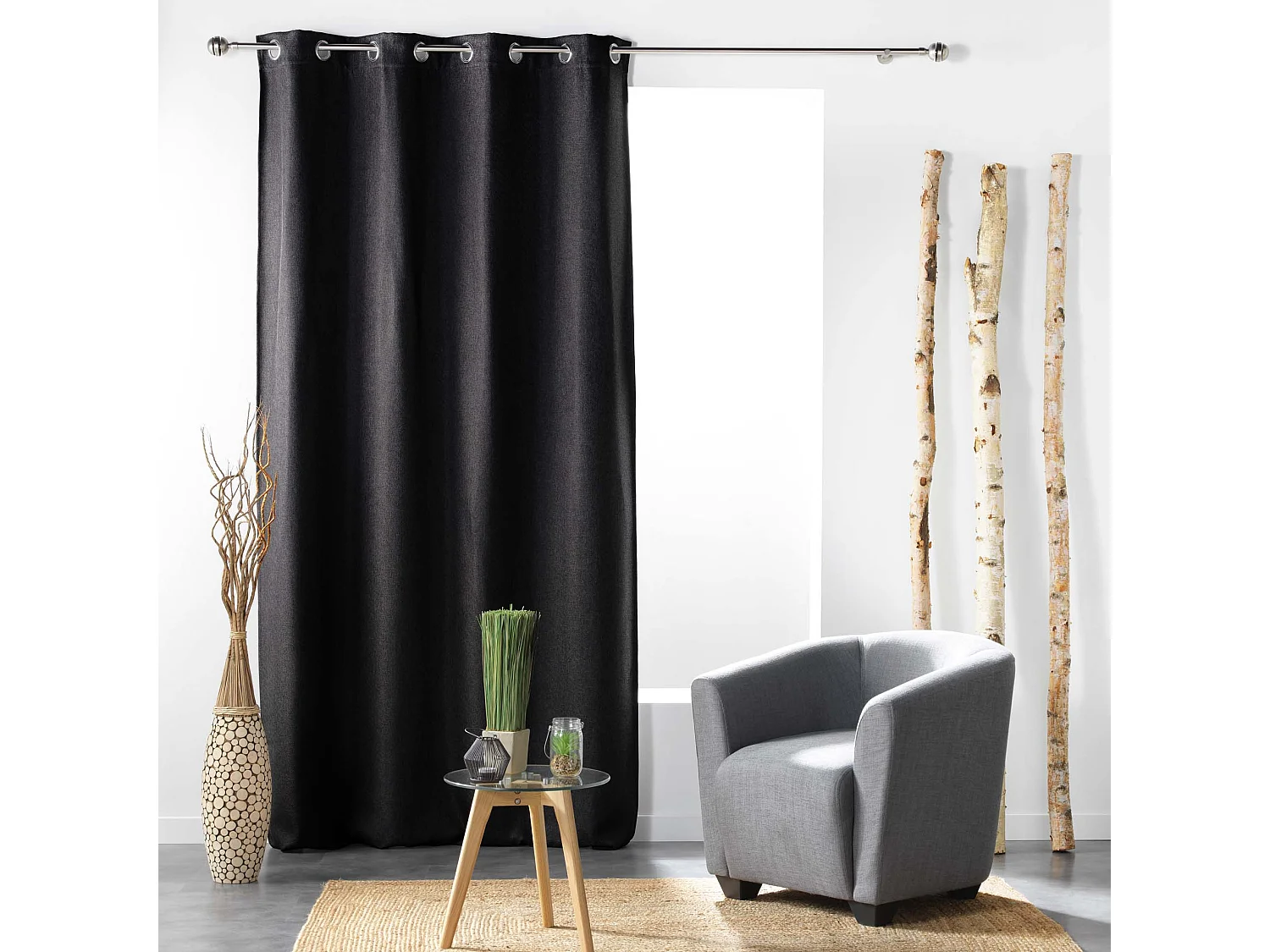 Rideau Occultant "Tramina" 135x240cm Noir