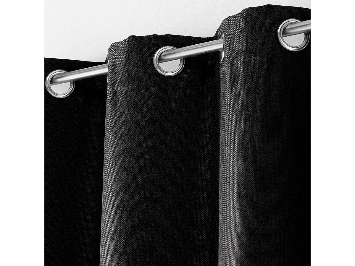 Rideau Occultant Tissé "Tramina" 135x240cm Noir