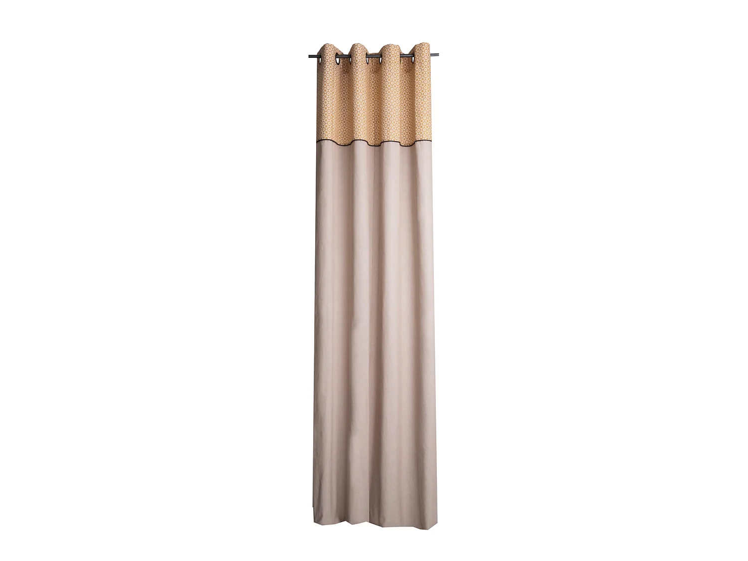 Rideau à œillets en coton chambray curry 135x250