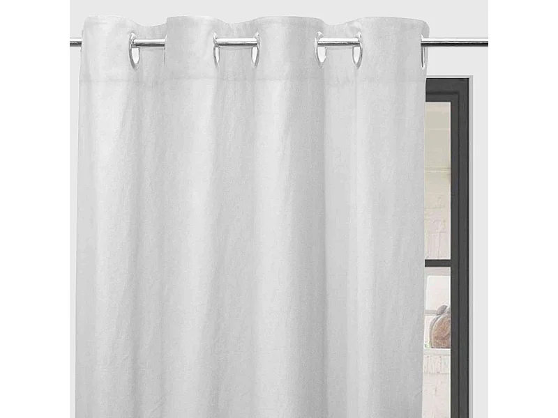 Cortina con ojales lavados de microfibra 135x250 BOHEME blanco