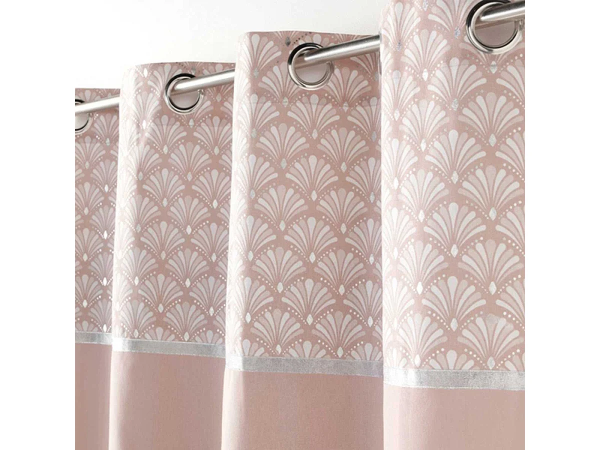 Rideau à Œillets Imprimé "Art Chic" 140x240cm Rose