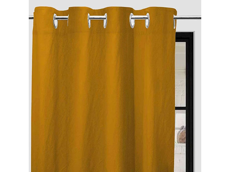 Rideaux à œillets Bohème jaune 135x250 cm