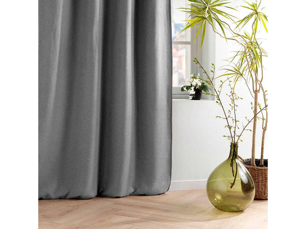 Rideau Occultant Jacquard "Blake" 135x240cm Anthracite