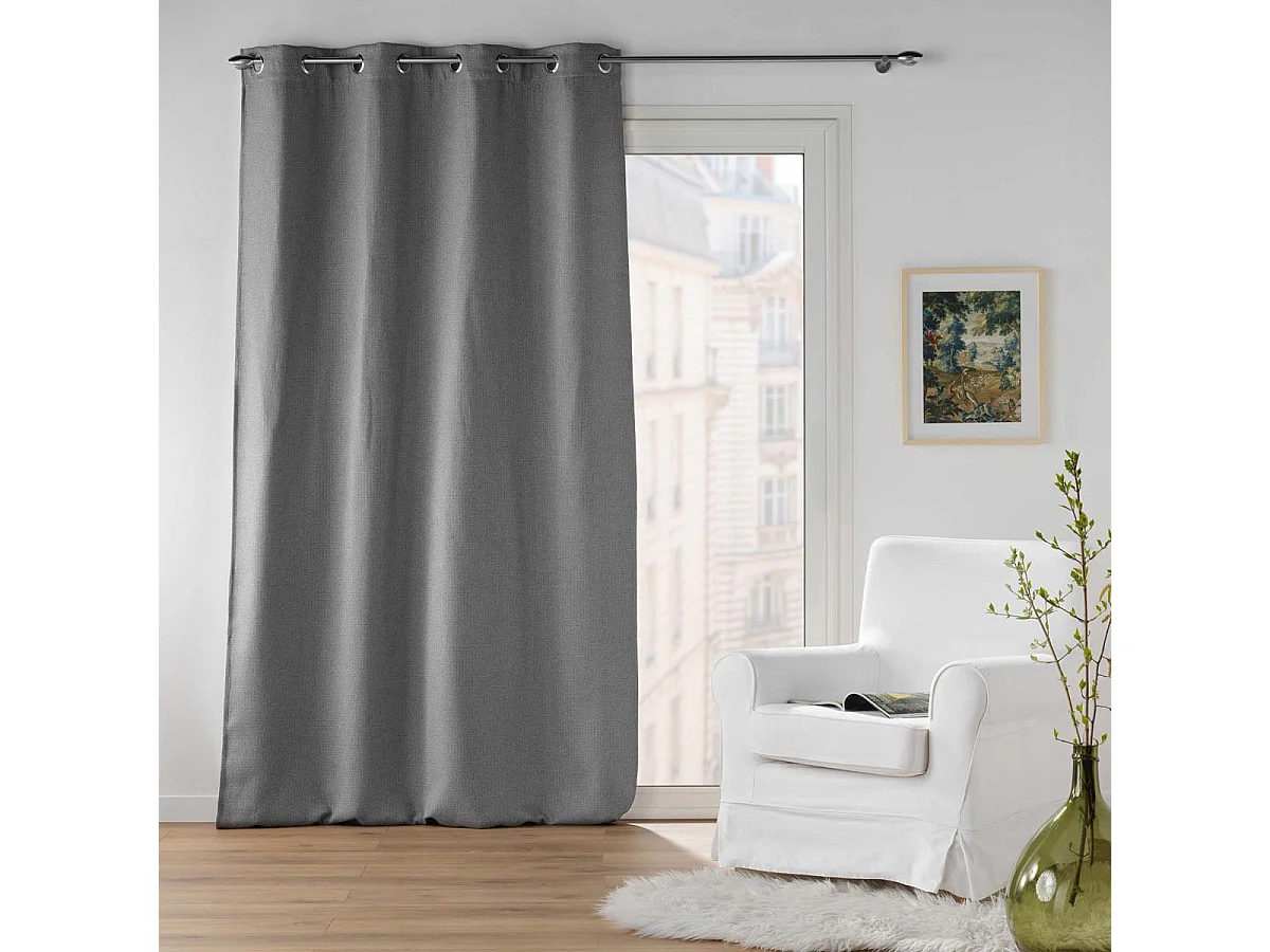 Rideau Occultant Jacquard "Blake" 135x240cm Anthracite