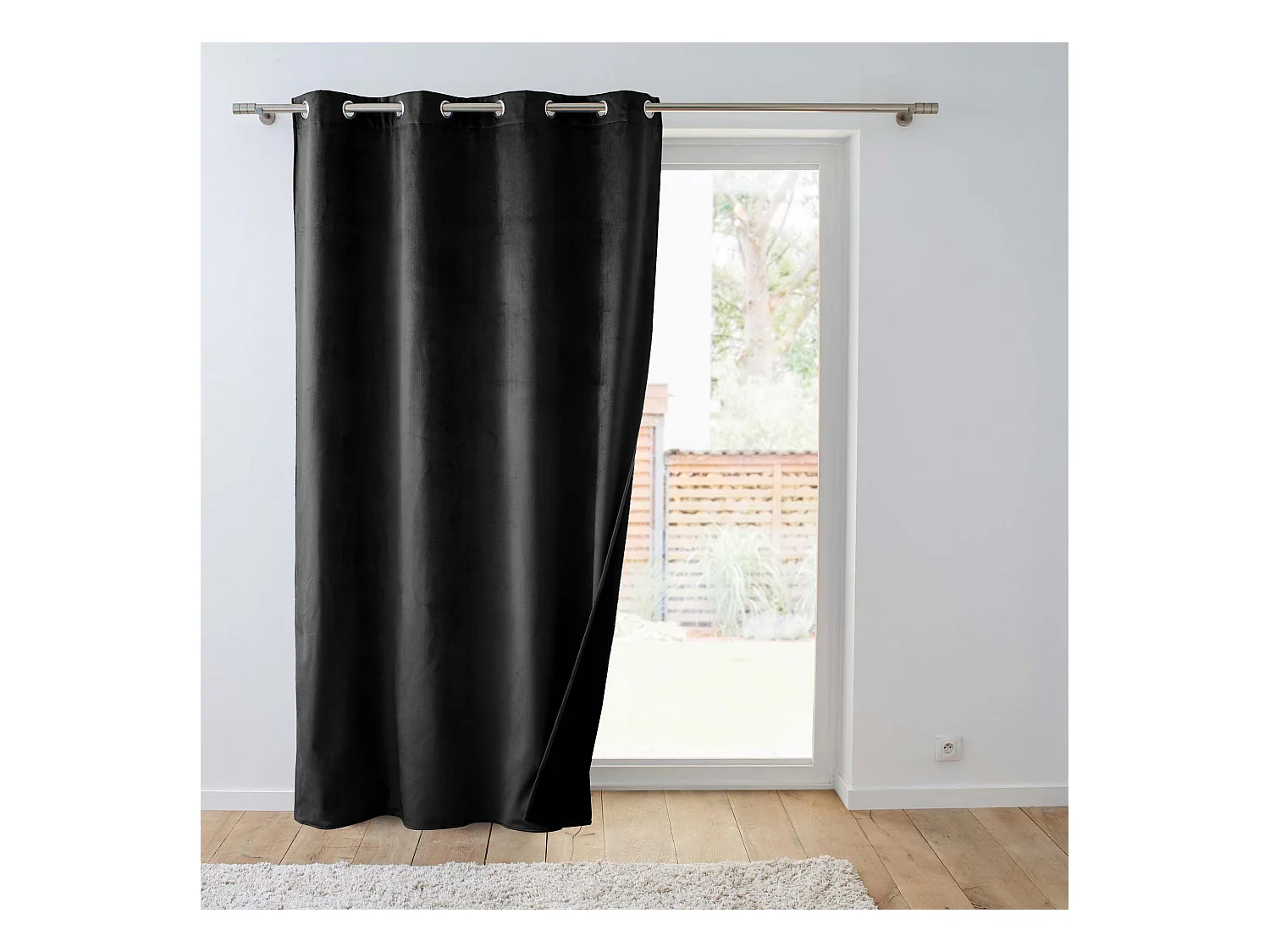 Rideau Isolant Velours "Polarchic" 140x260cm Noir
