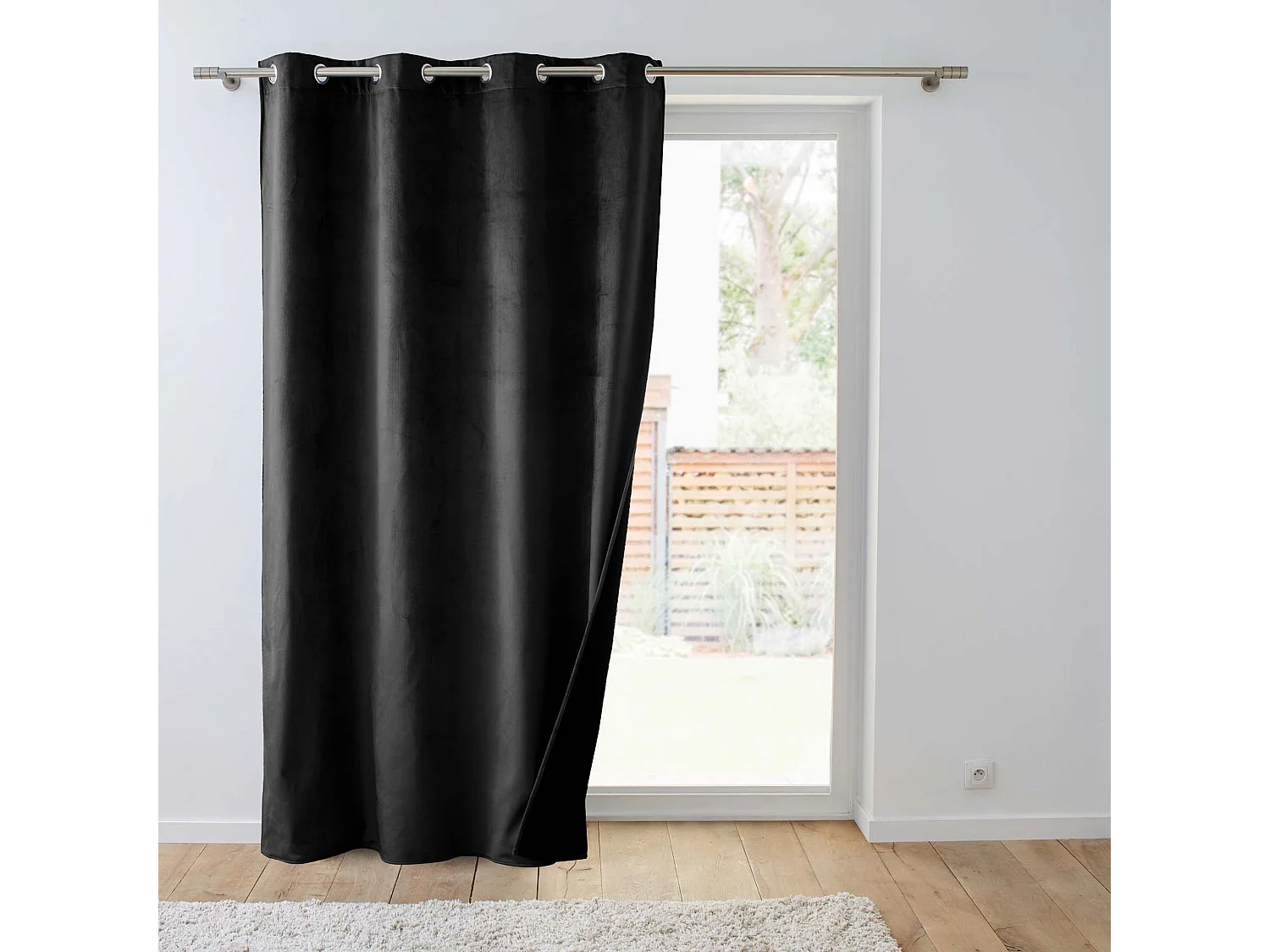 Rideau Isolant Velours "Polarchic" 140x260cm Noir