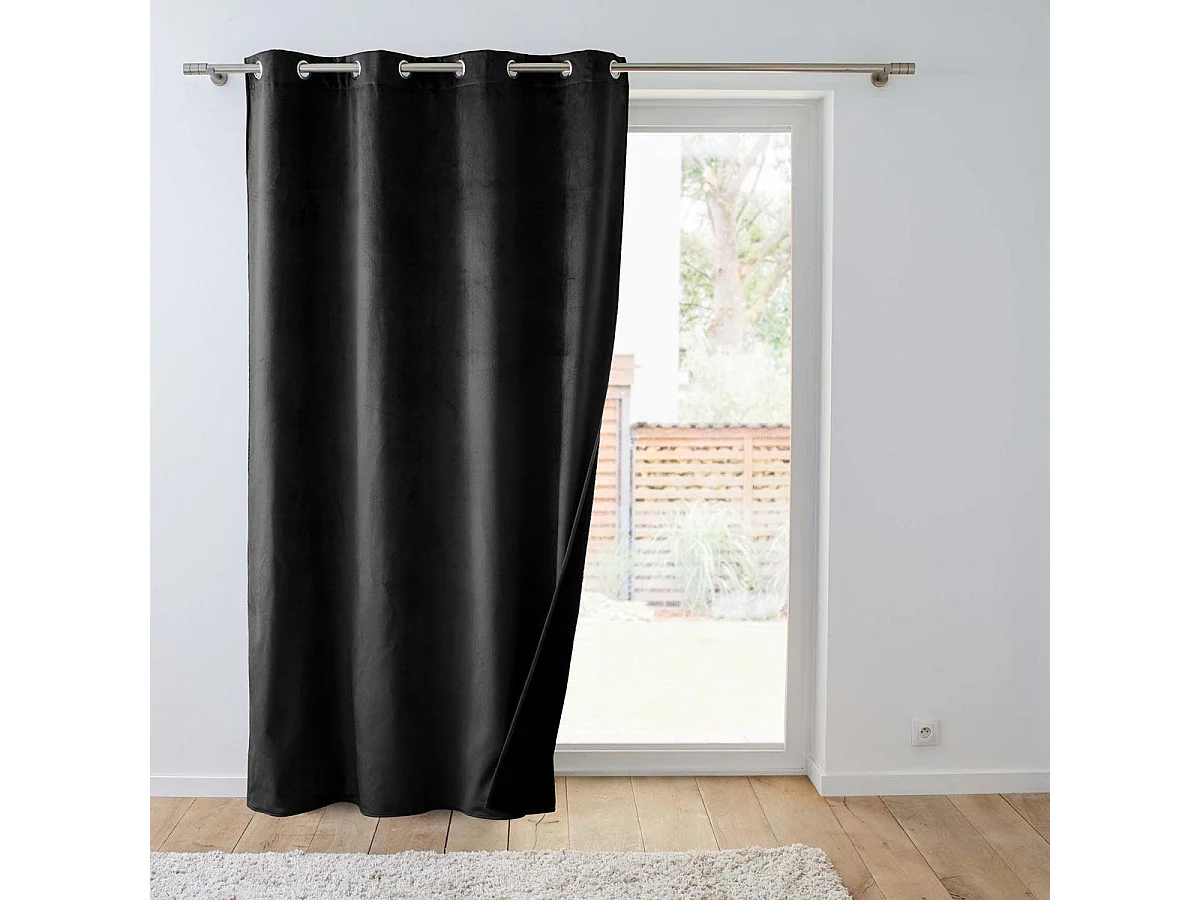 Rideau Isolant Velours "Polarchic" 140x260cm Noir