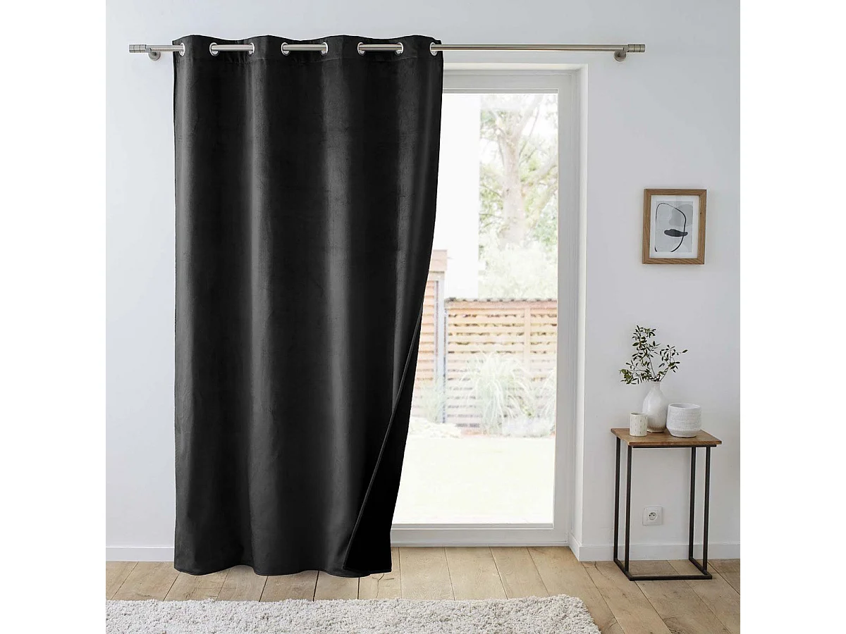 Rideau Isolant Velours "Polarchic" 140x260cm Noir