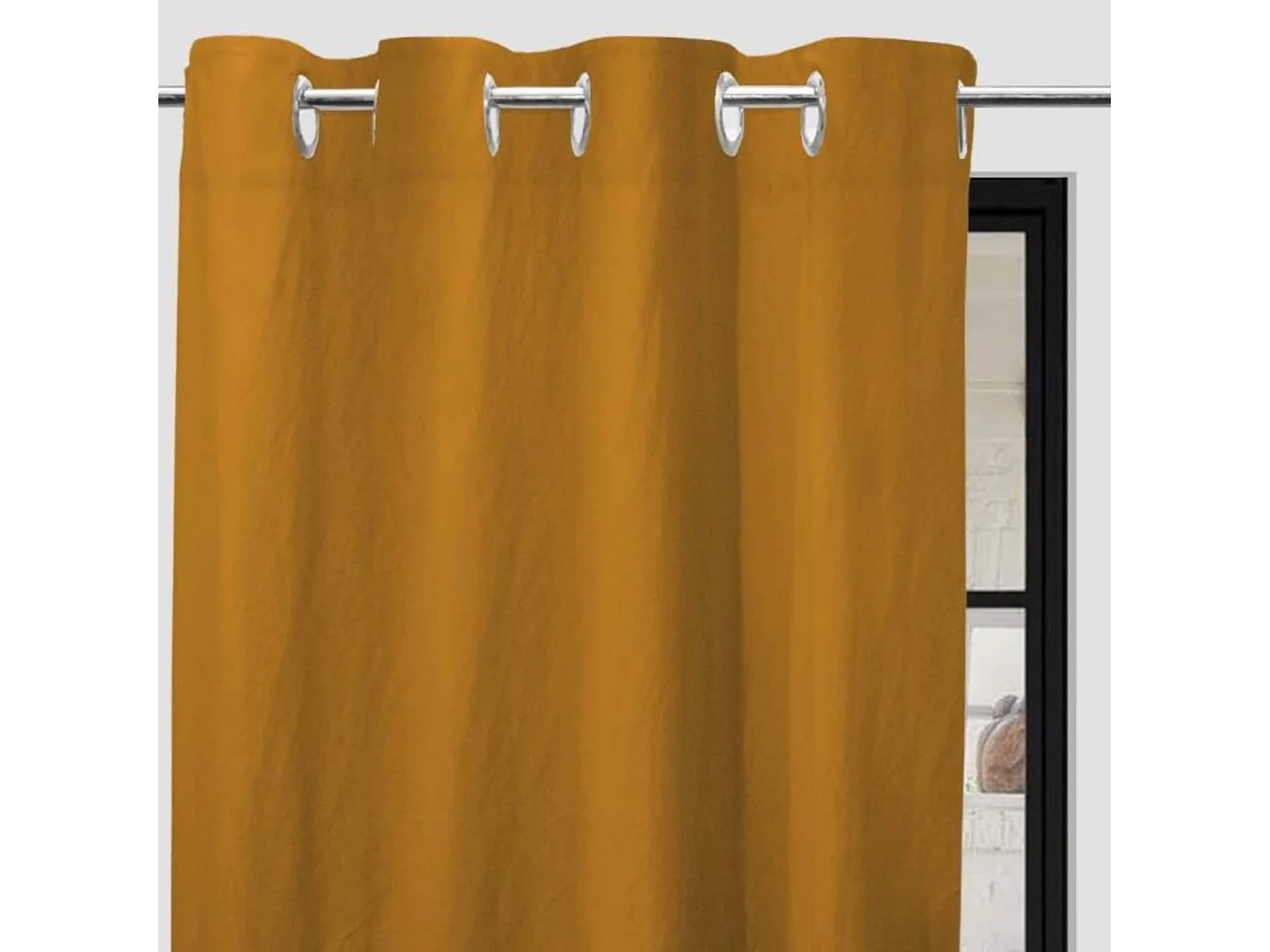 Rideaux à œillets Bohème jaune 135x180 cm