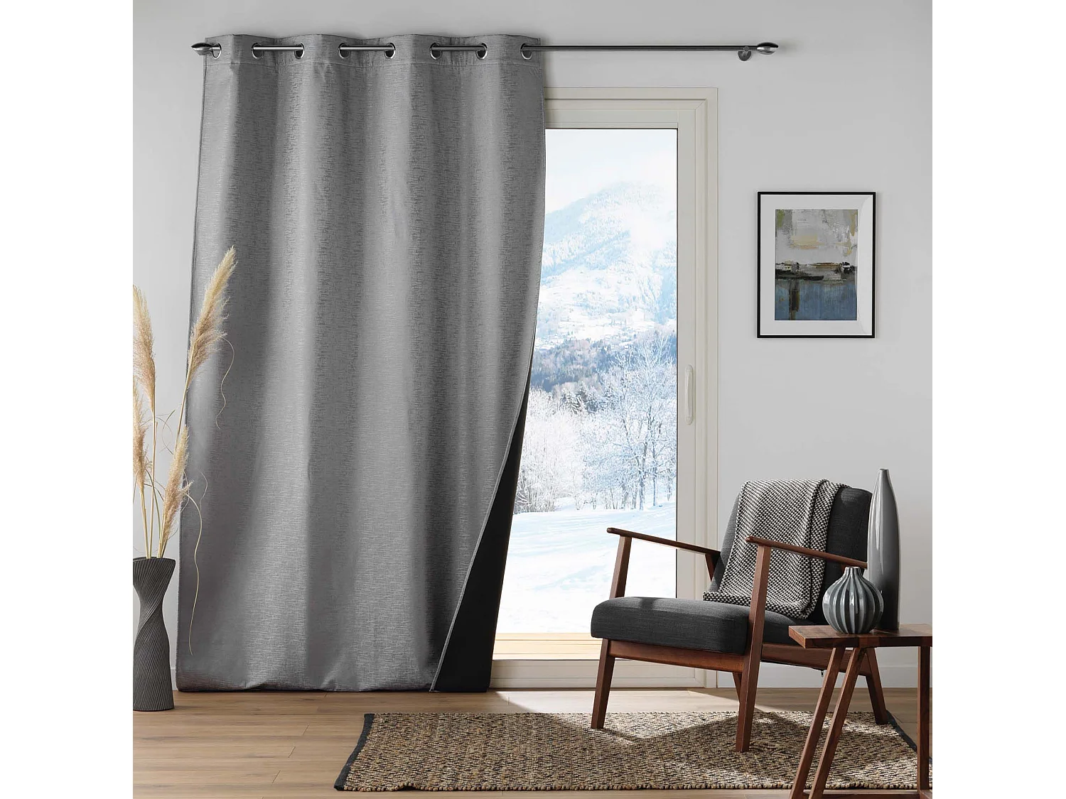 Rideau Isolant Thermique "Polarine" 140x260cm Gris