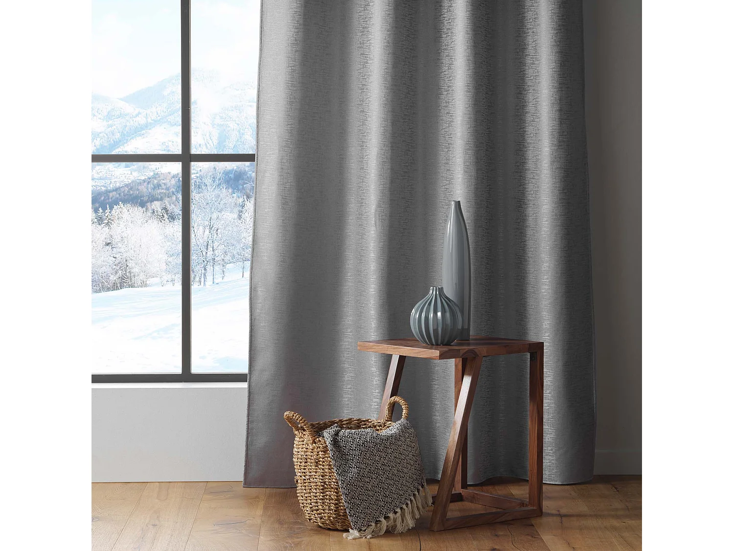 Rideau Isolant Thermique "Polarine" 140x260cm Gris