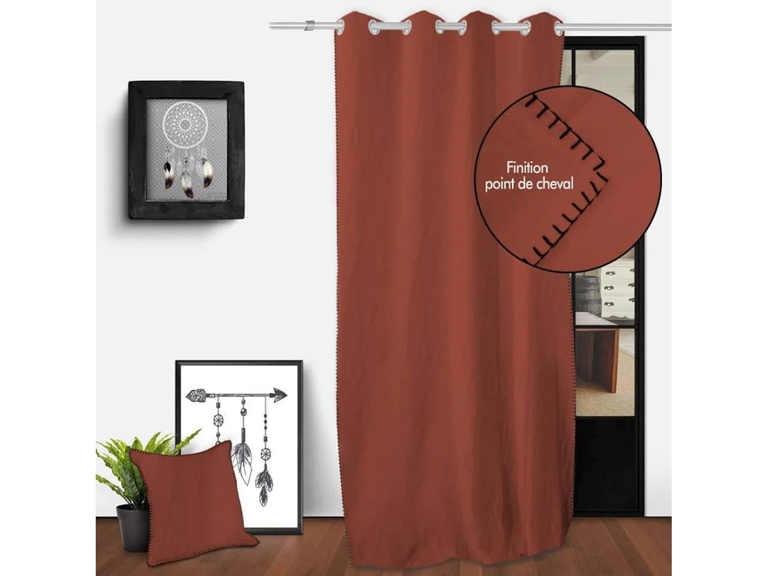 Rideau à œillets Spirit orange 135x250 cm