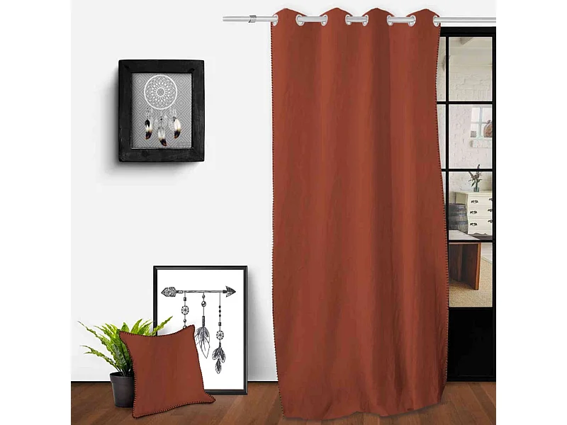 Rideau à œillets Spirit orange 135x250 cm
