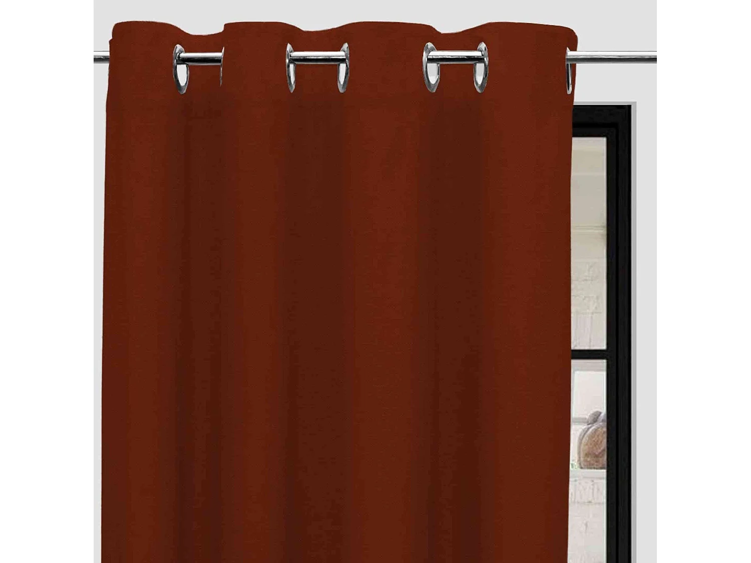 Rideaux à œillets Panama orange 135x250 cm