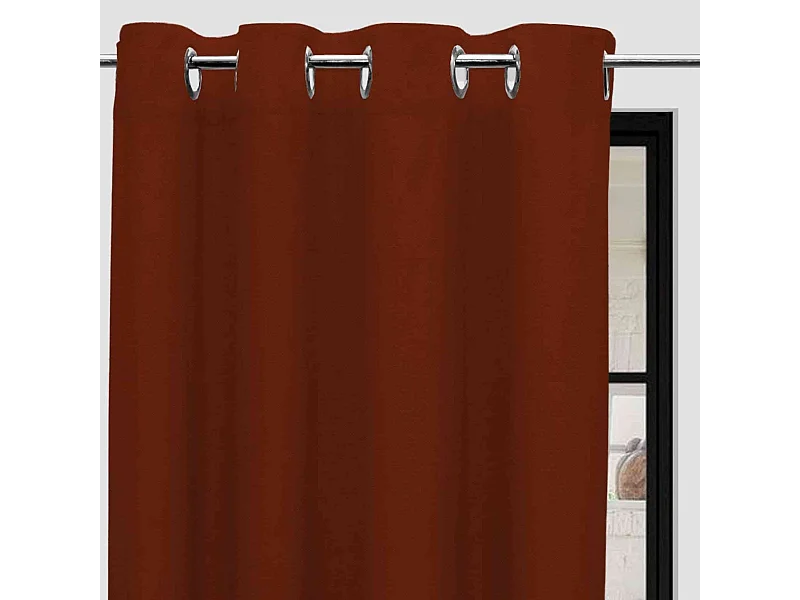 Rideaux à œillets Panama orange 135x250 cm