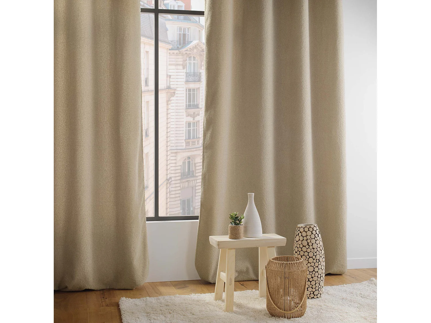 Cortina con Ojetes Wooly Bouclette Unida 140 x 240 cm