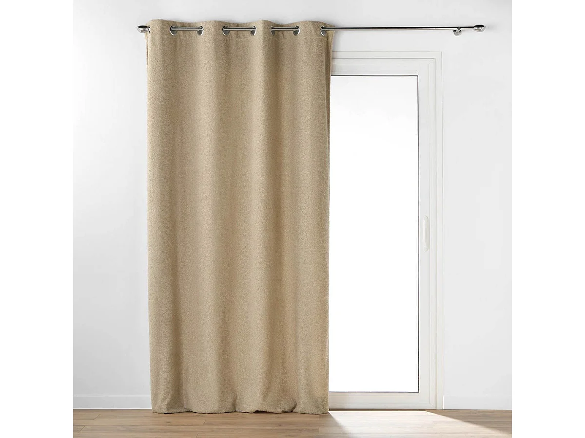 Rideau à Œillets Bouclette "Wooly" 140x240cm Beige