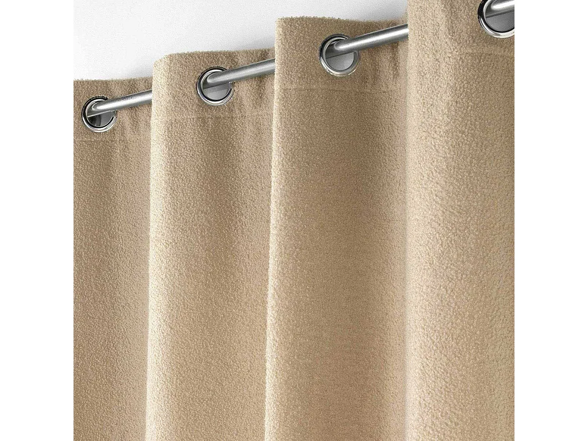 Rideau à Œillets Bouclette "Wooly" 140x240cm Beige
