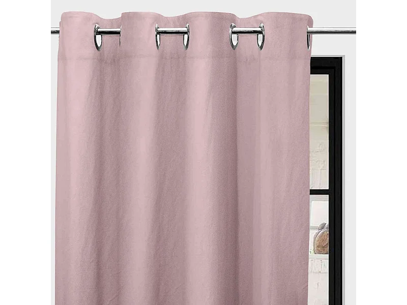 Cortina con ojales de microfibra lavados 135x250 cm BOHEME rosa