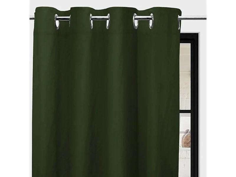 Cortina con ojales de microfibra lavados 135x180 cm verde BOHEME