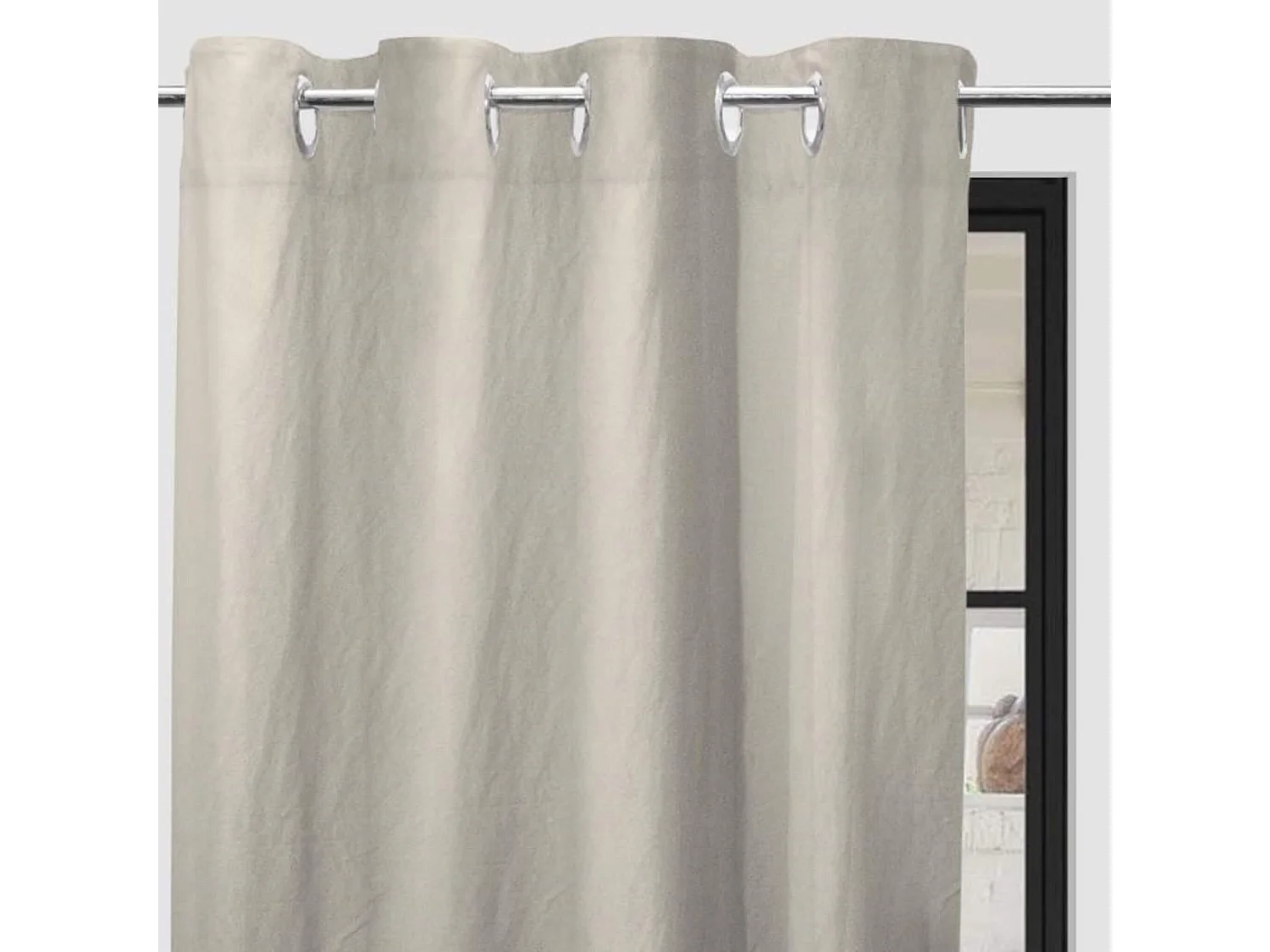 Cortina con ojales lavados de microfibra 135x180 cm BOHEME lino