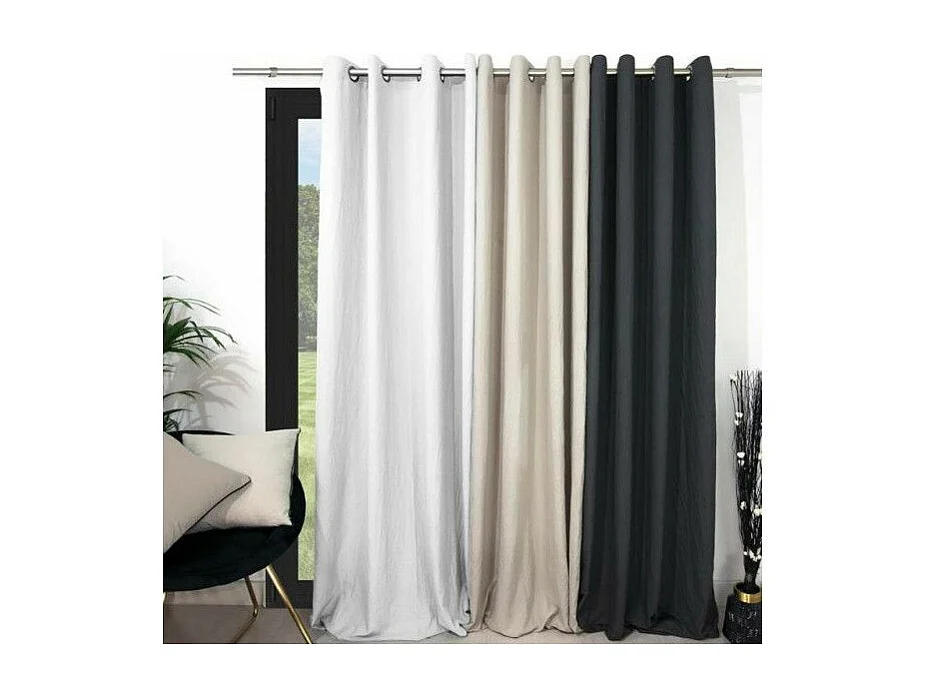 Cortina con ojales lavados de microfibra 135x250 cm BOHEME lino