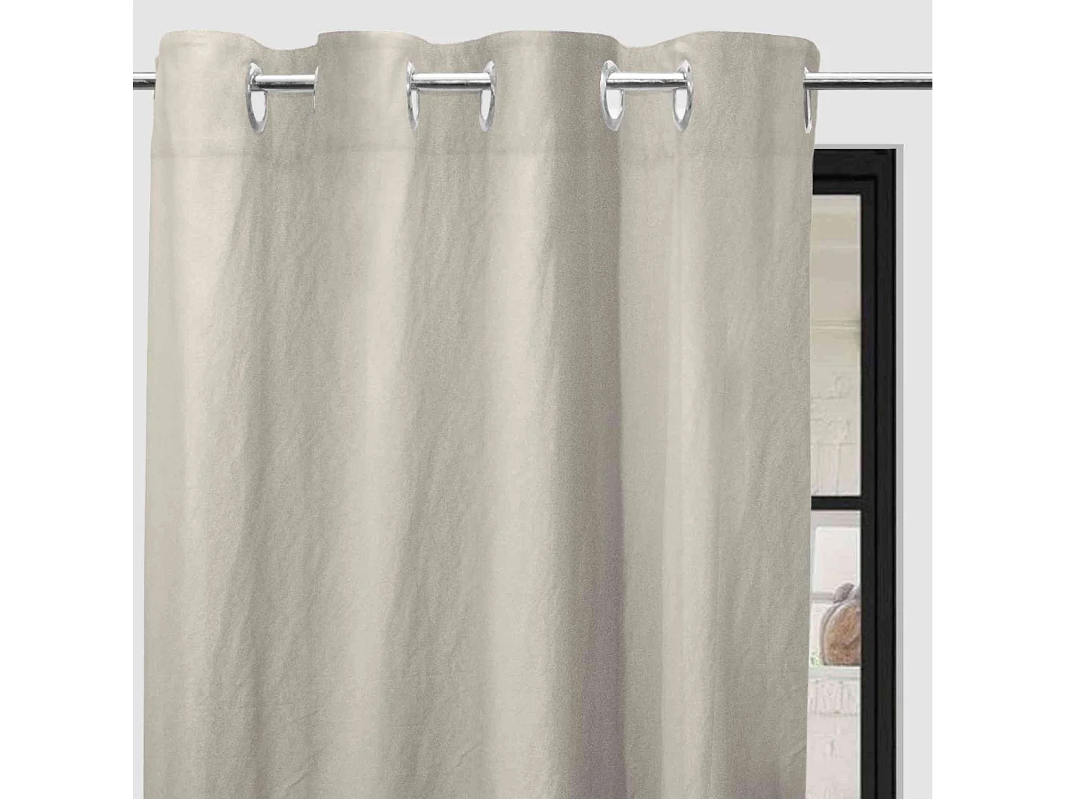 Cortina con ojales lavados de microfibra 135x250 cm BOHEME lino