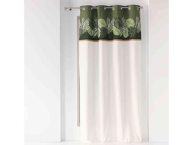 Rideau à Œillets Imprimé "Guinee" 140x240cm Blanc