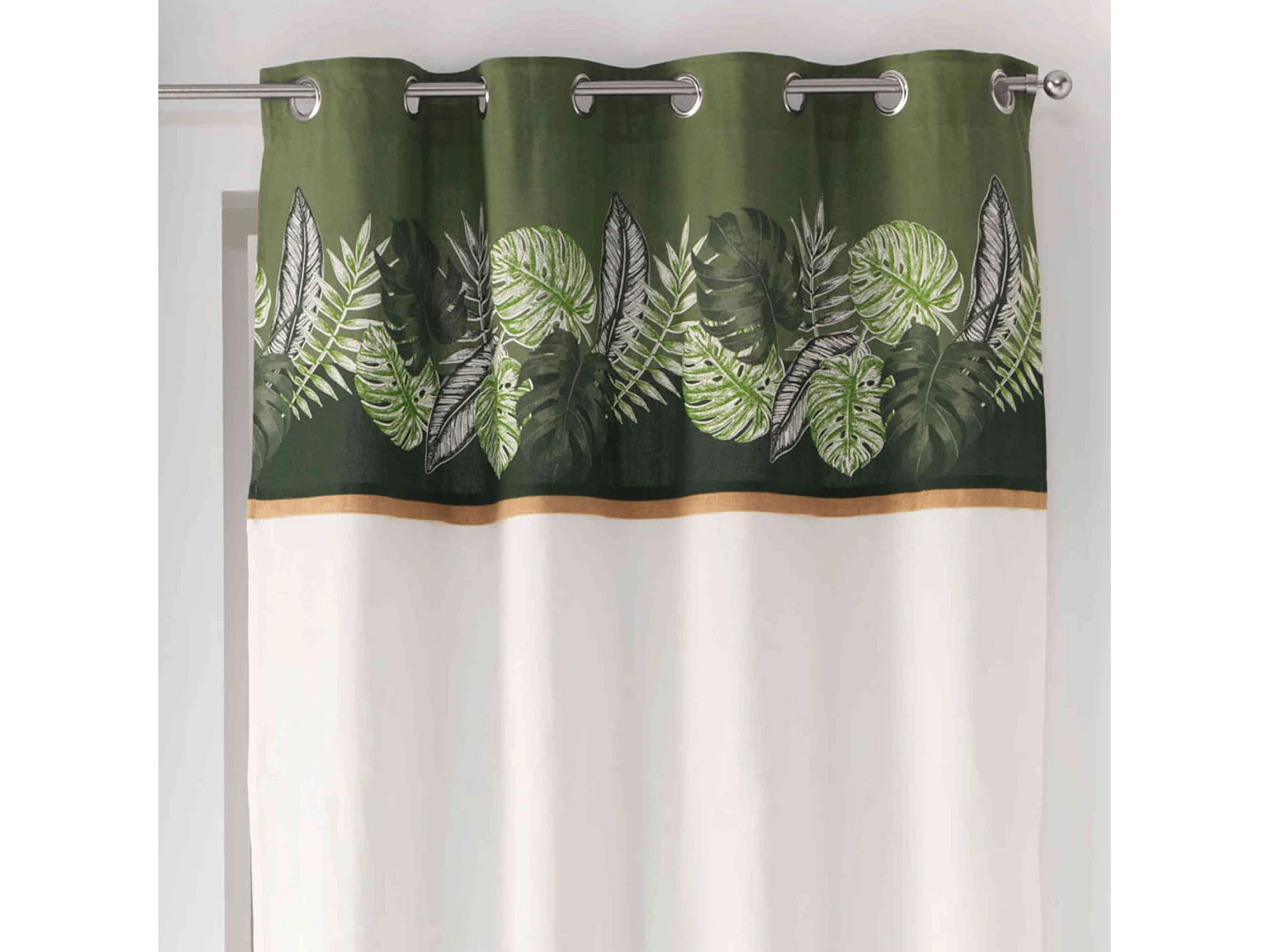 Rideau à Œillets Imprimé "Guinee" 140x240cm Blanc