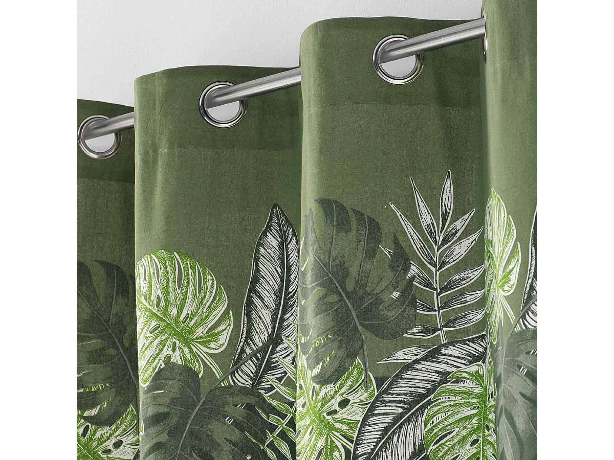 Rideau à Œillets Imprimé "Guinee" 140x240cm Blanc