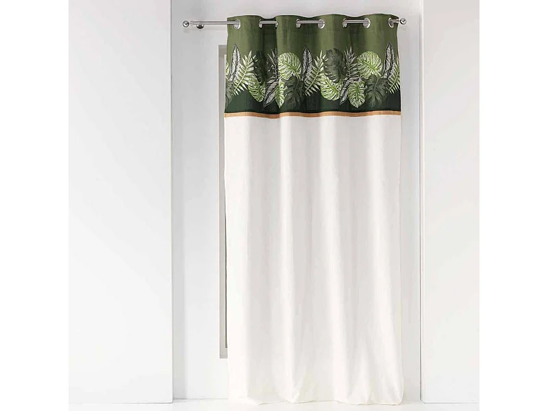 Rideau à Œillets Imprimé "Guinee" 140x240cm Blanc