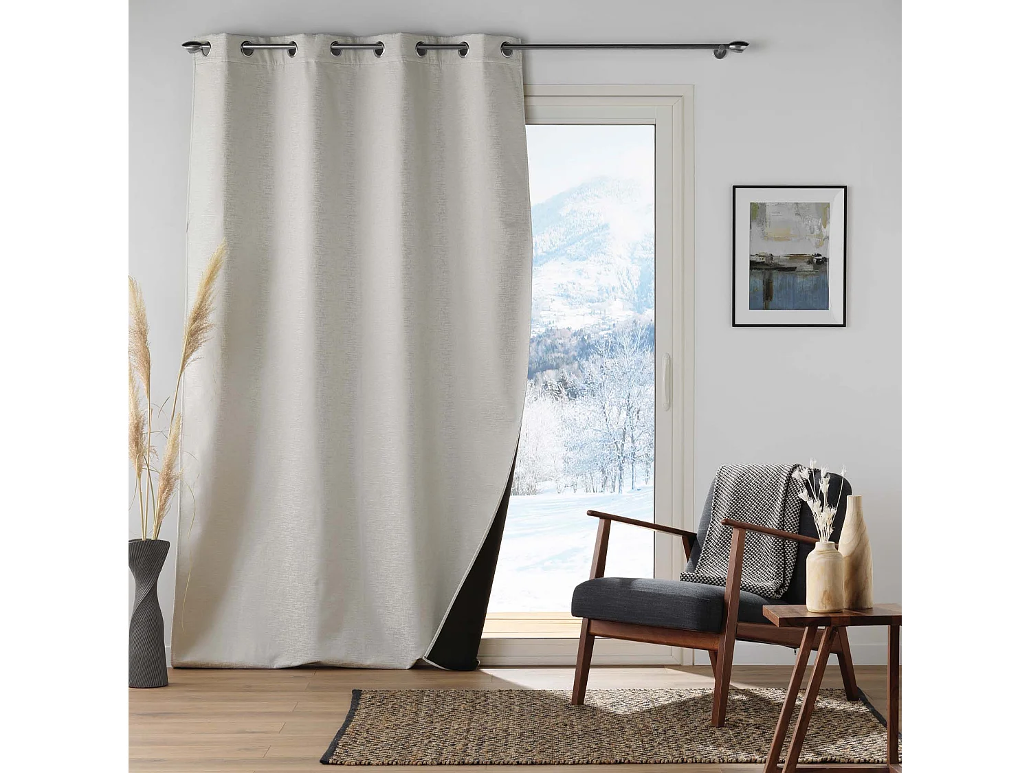 Rideau Isolant Thermique "Polarine" 140x260cm Naturel